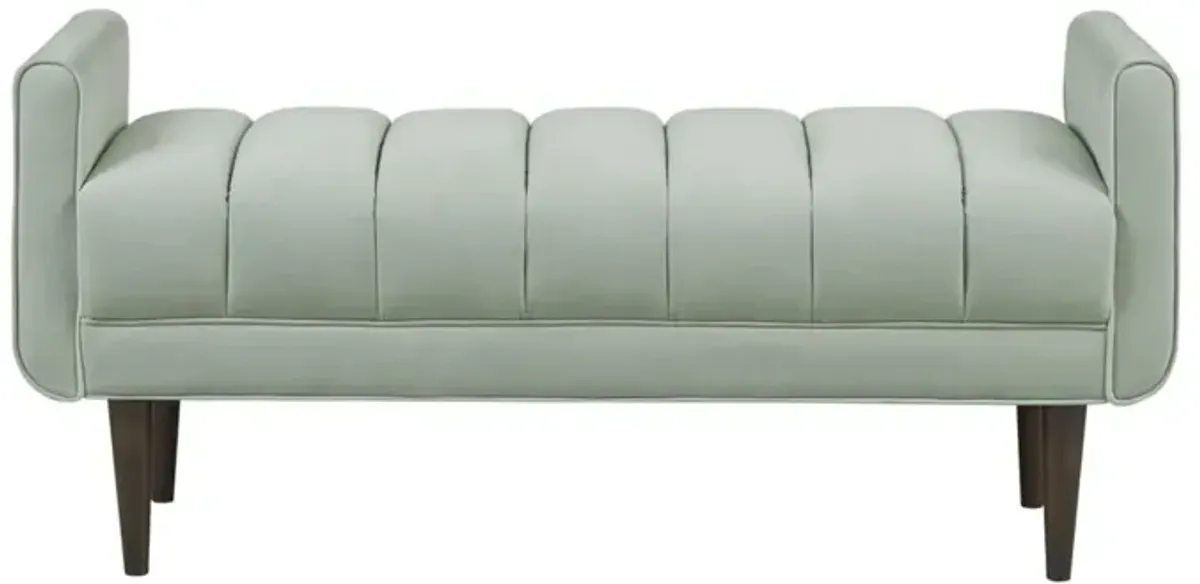 Madison Park Linea Seafoam Upholstered Modern Accent Bench