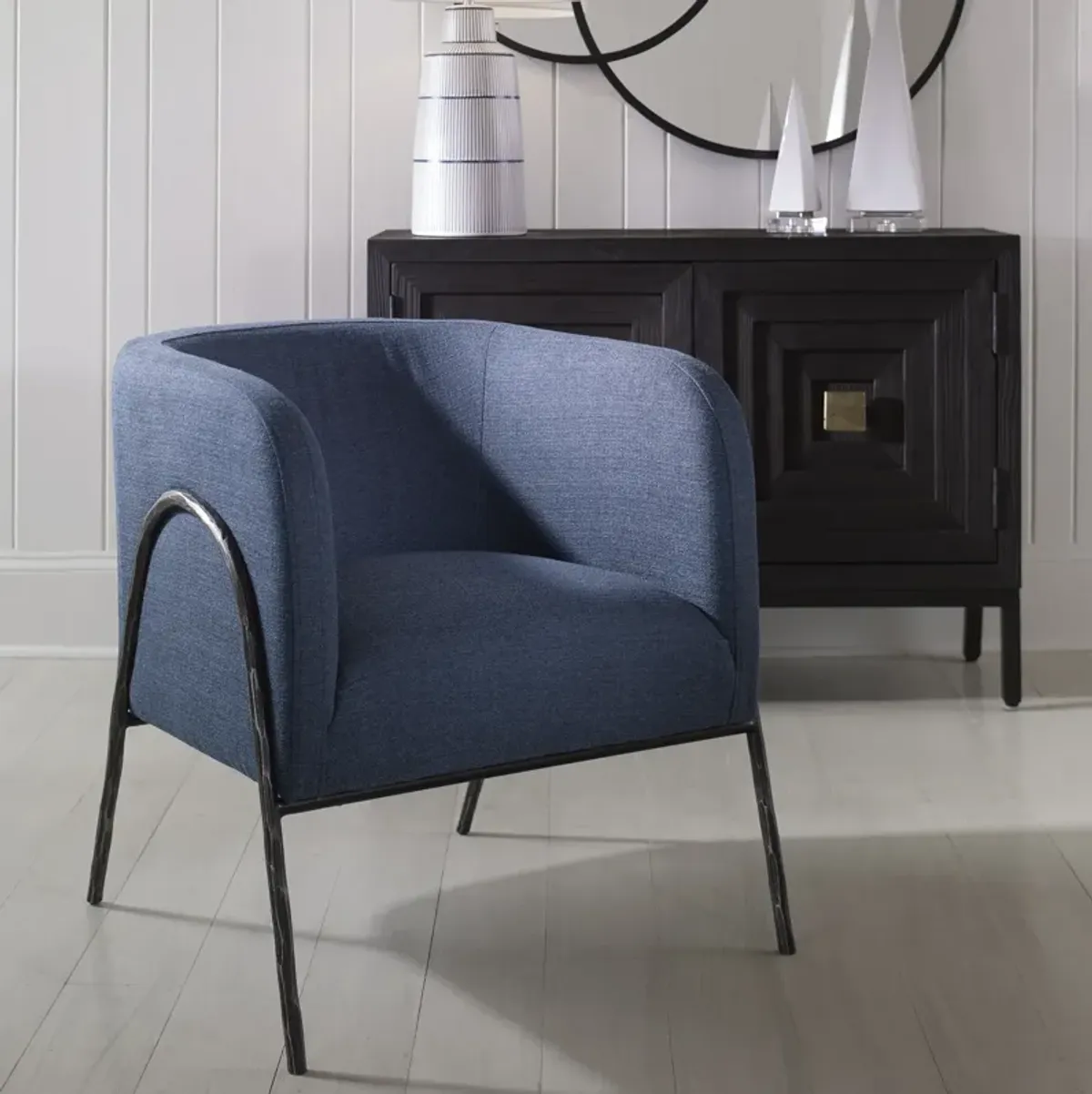 Jacobsen Denim Barrel Chair