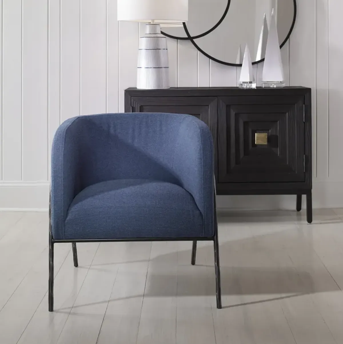 Jacobsen Denim Barrel Chair