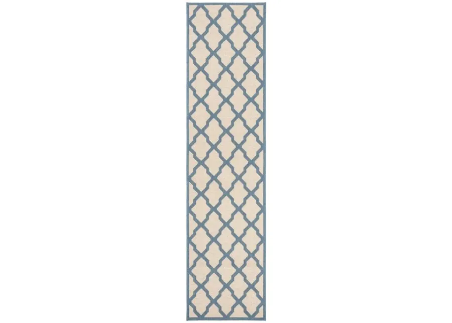 LINDEN 122 Collection LND122N-28 Cream / Blue 2'-2" X 8'