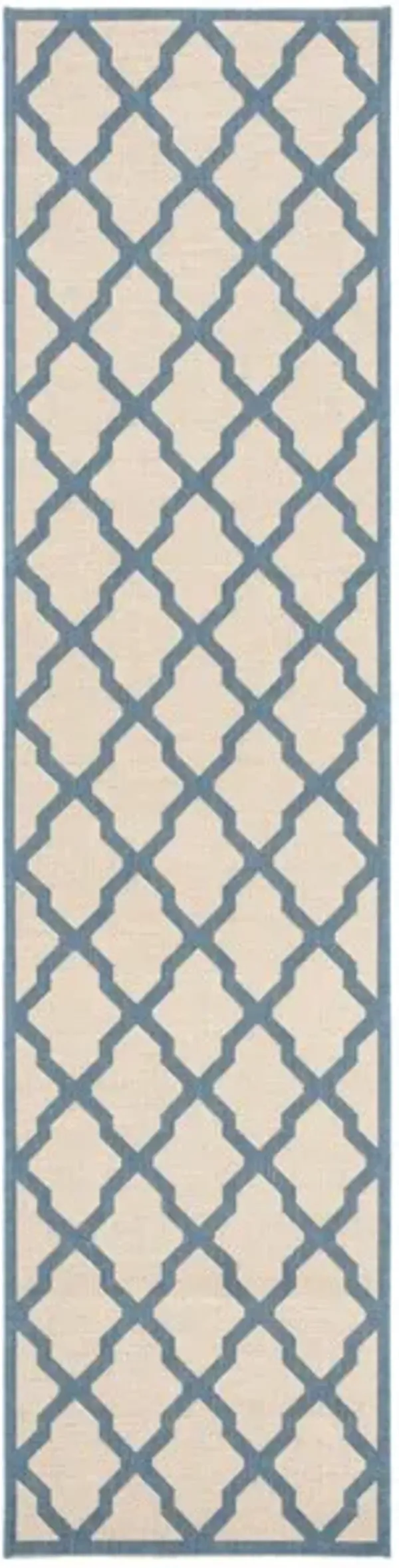 LINDEN 122 Collection LND122N-28 Cream / Blue 2'-2" X 8'