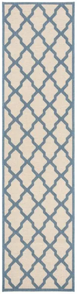 LINDEN 122 Collection LND122N-28 Cream / Blue 2'-2" X 8'