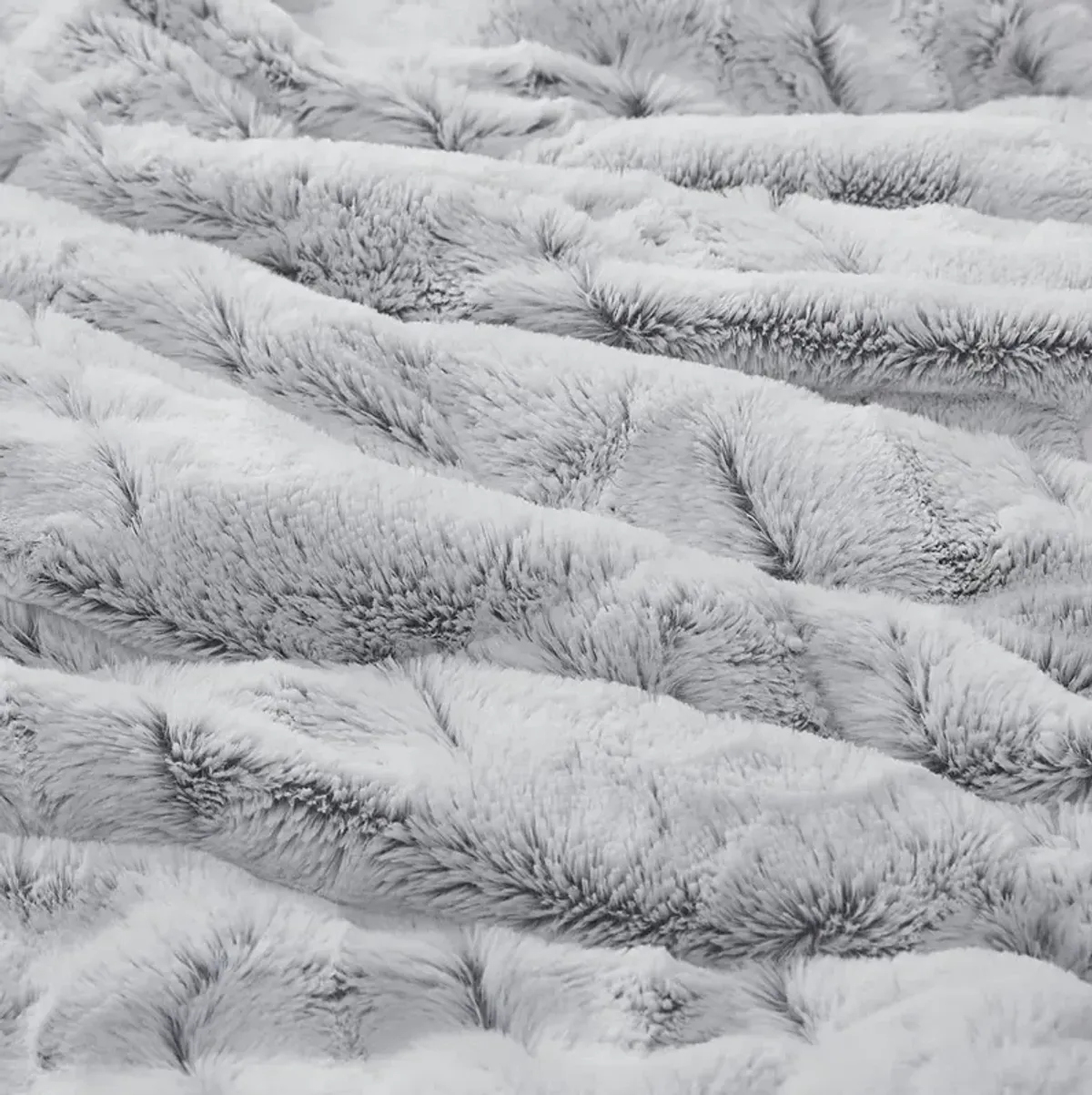 Madison Park Gia Grey Back Print Long Fur Comforter Mini Set