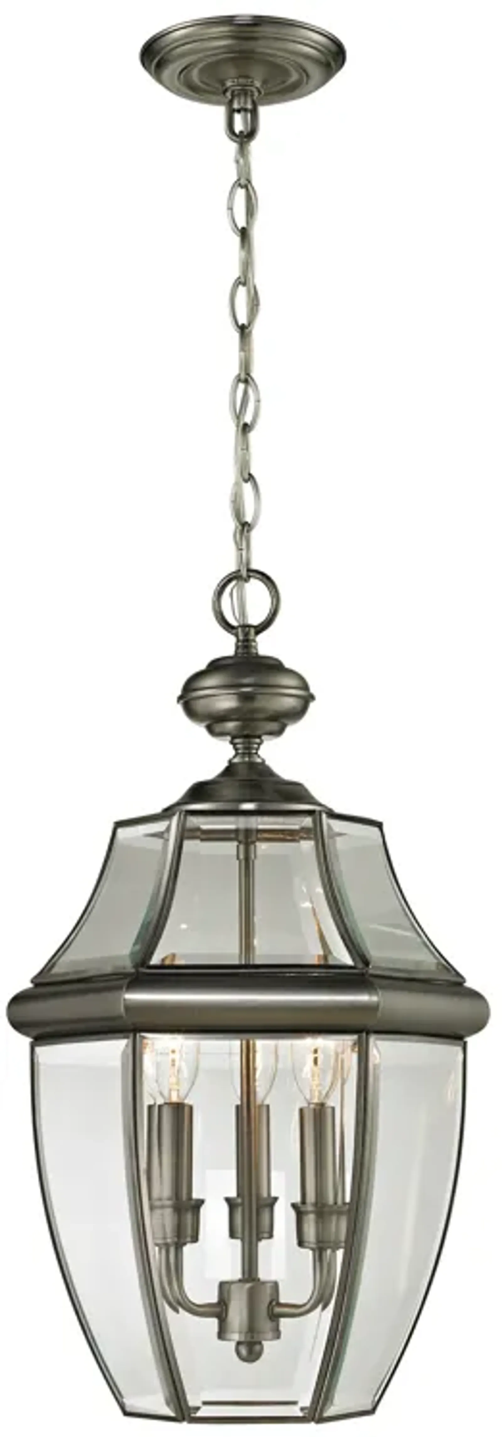 Ashford 12" Wide 3-Light Outdoor Pendant - Antique Nickel