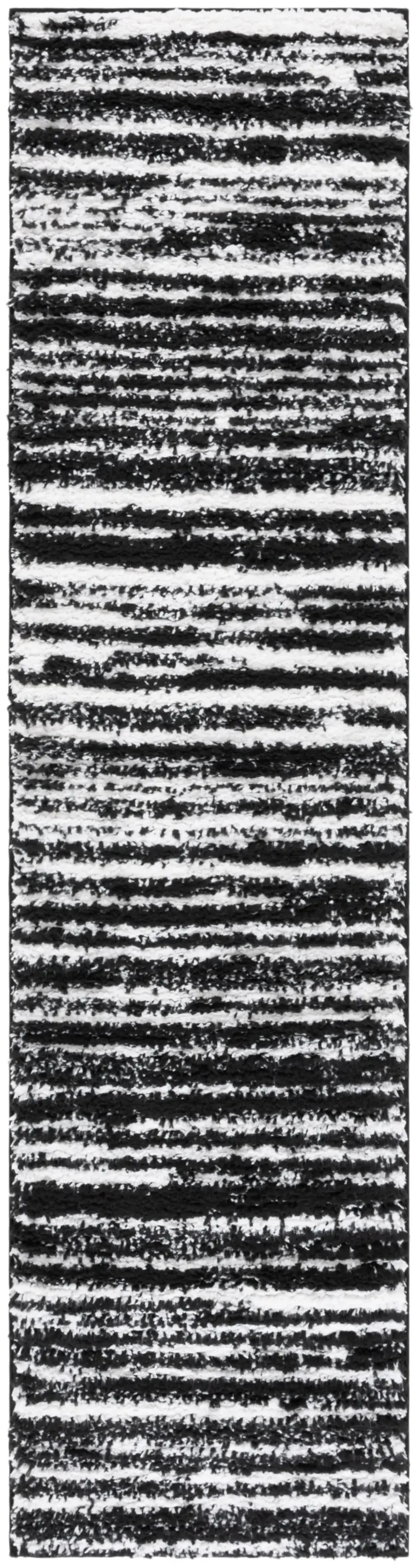 RUMI SHAG 110 BLACK  2'-2' x 8' Runner Rug