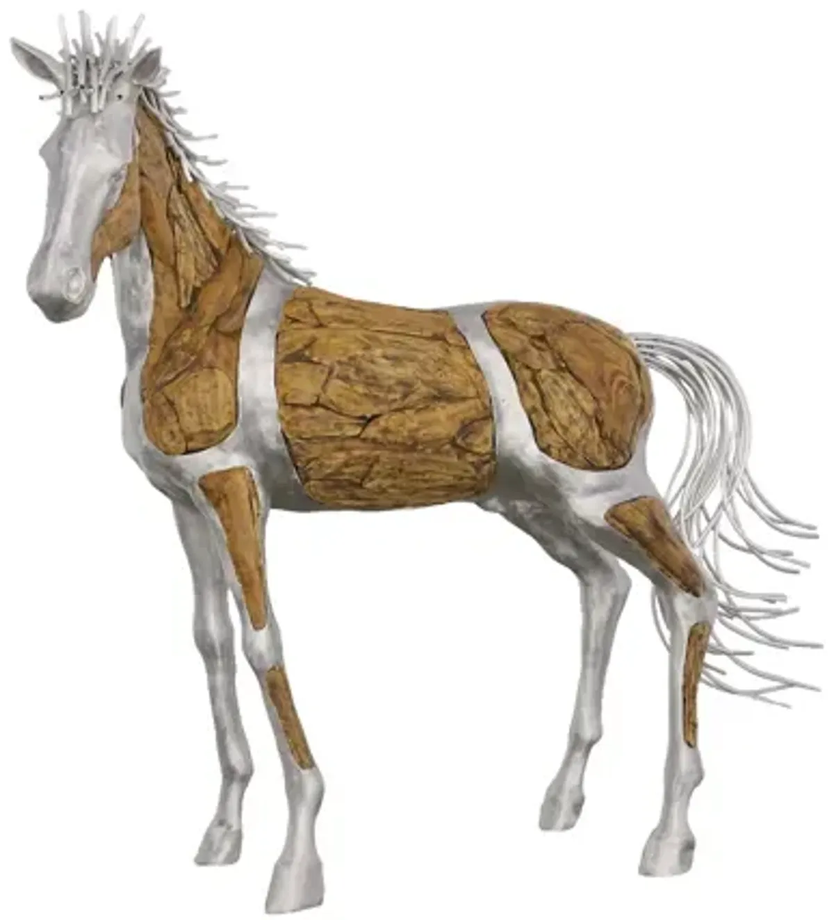 Mustang Horse Woodland Sculpture, Standing