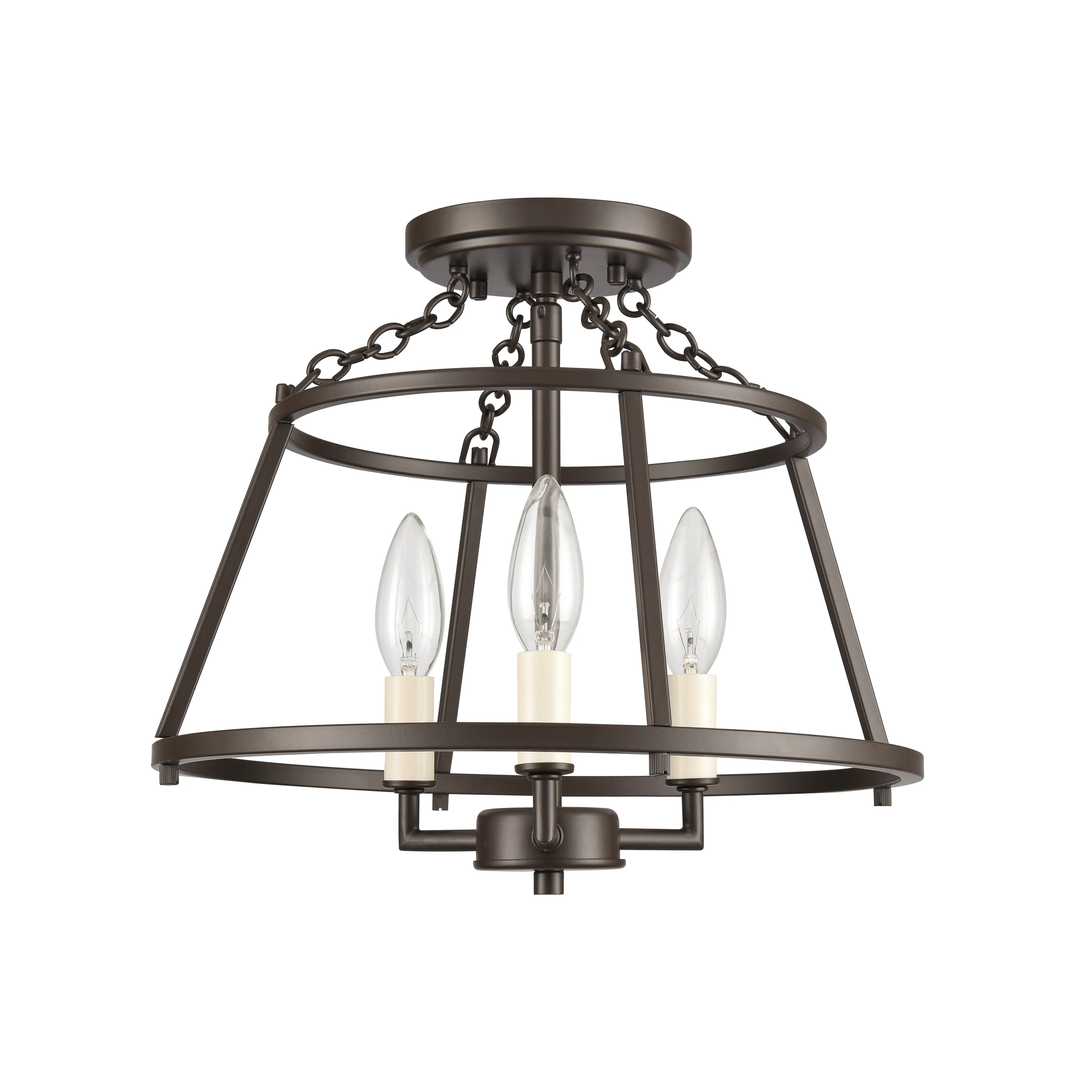 Joanie 13'' Wide 3-Light Semi Flush Mount - Old Bronze