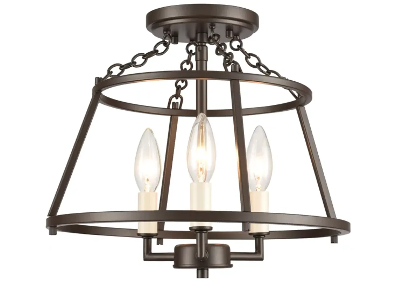 Joanie 13'' Wide 3-Light Semi Flush Mount - Old Bronze