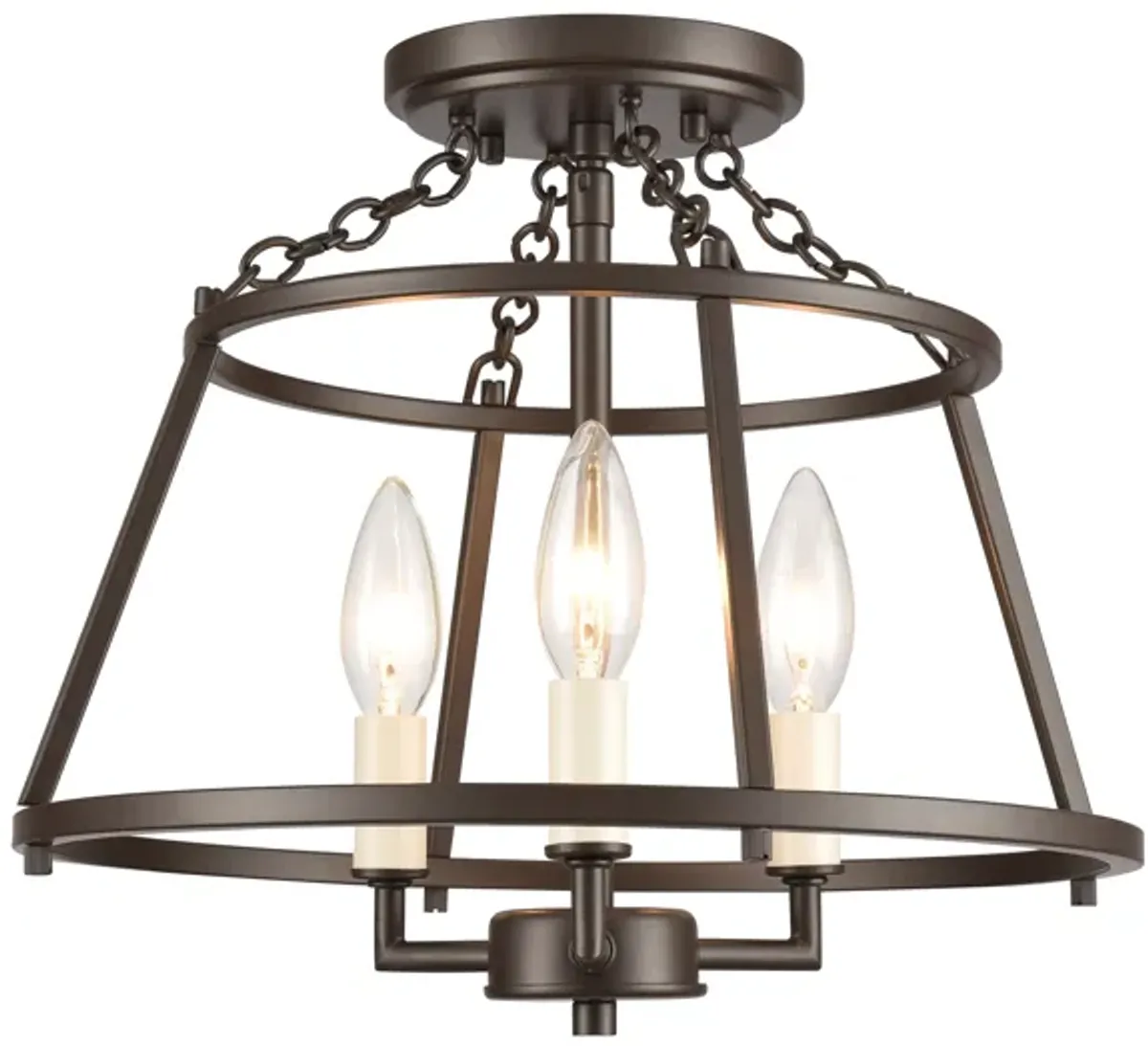 Joanie 13'' Wide 3-Light Semi Flush Mount - Old Bronze