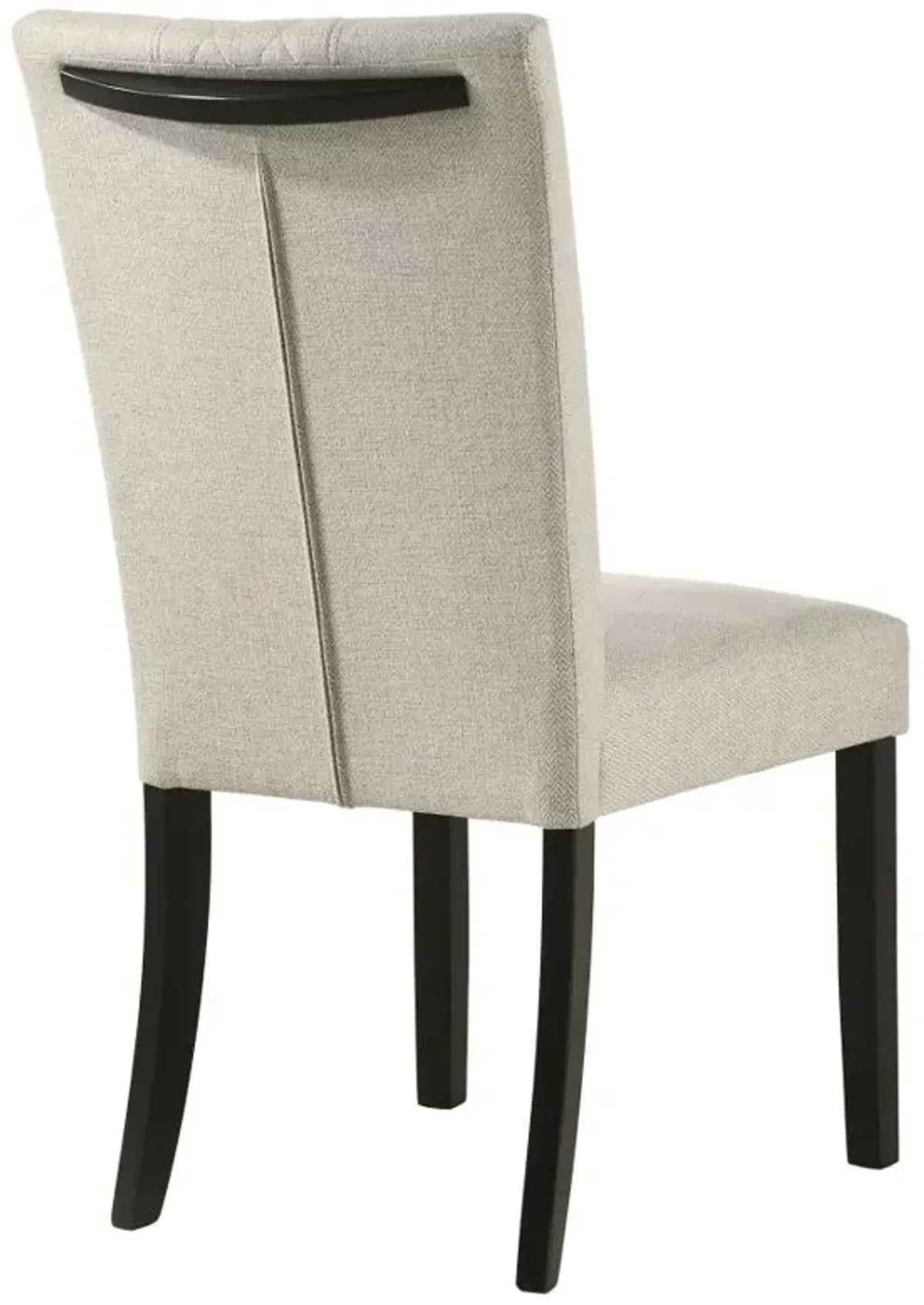 Malia Upholstered Solid Back Dining Side Chair Beige and Black (Set of 2)