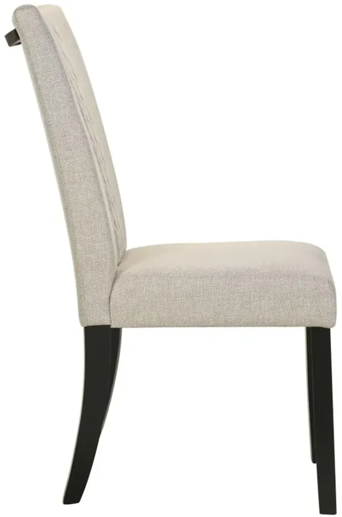 Malia Upholstered Solid Back Dining Side Chair Beige and Black (Set of 2)