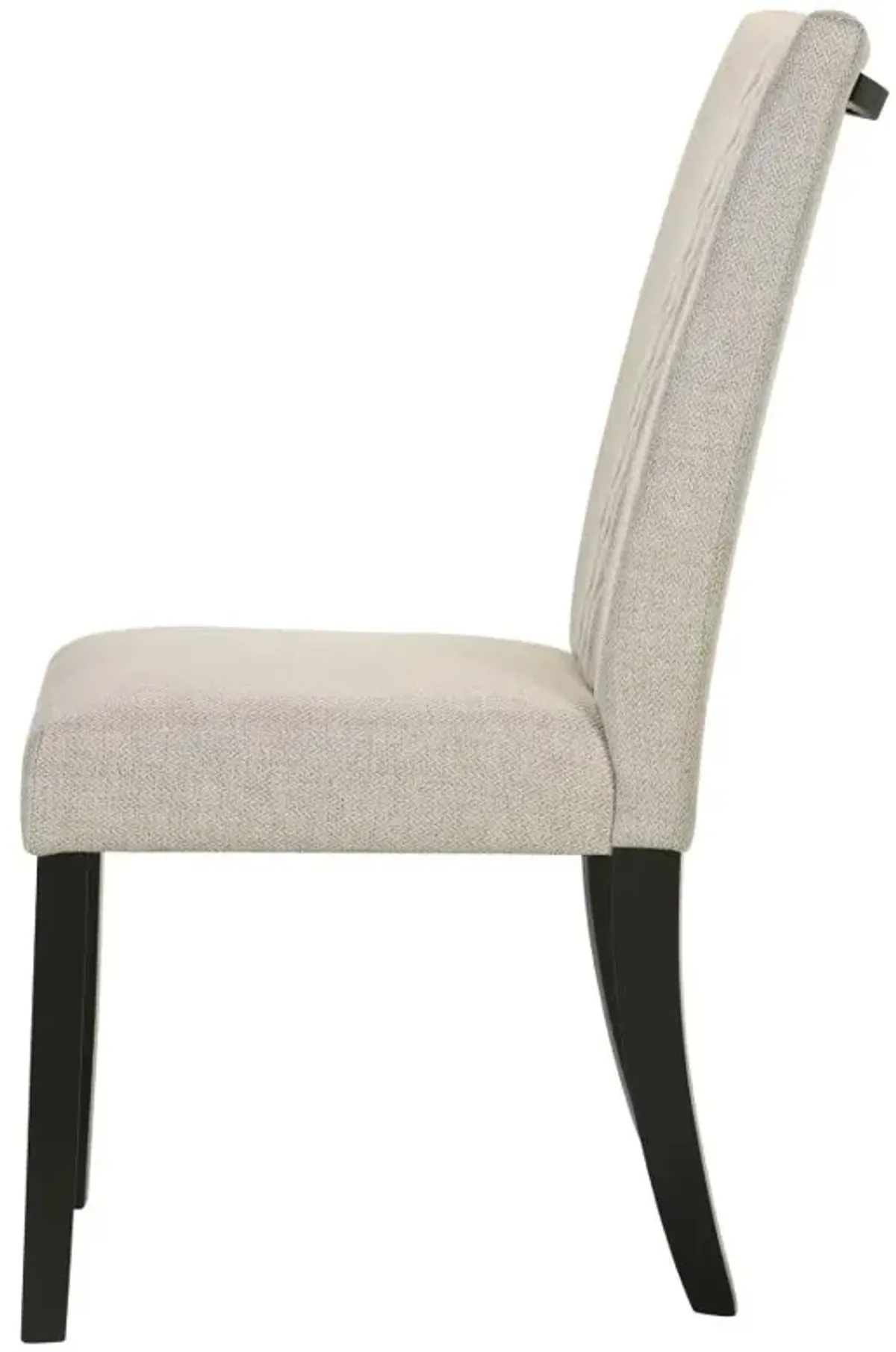 Malia Upholstered Solid Back Dining Side Chair Beige and Black (Set of 2)