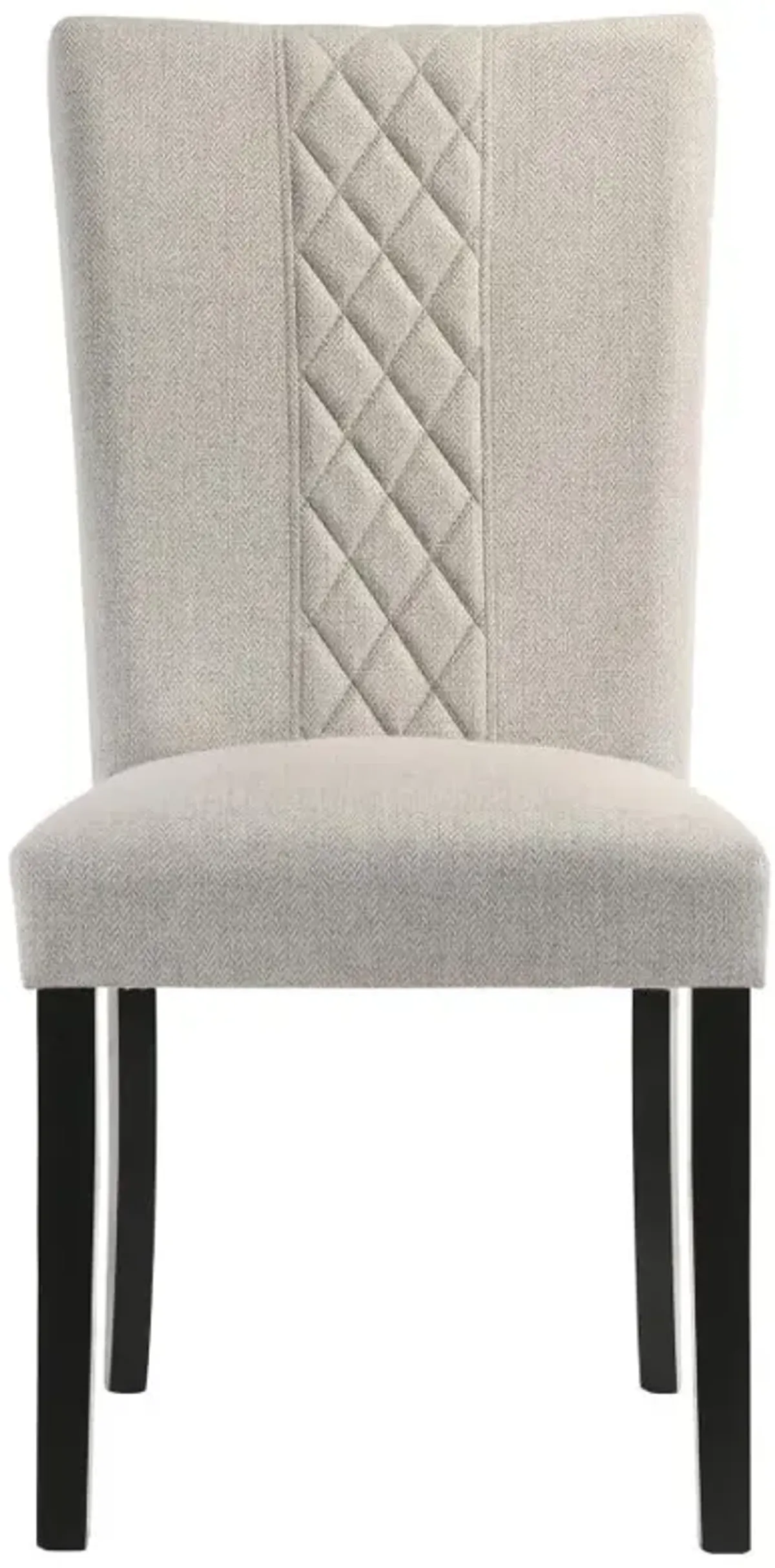 Malia Upholstered Solid Back Dining Side Chair Beige and Black (Set of 2)