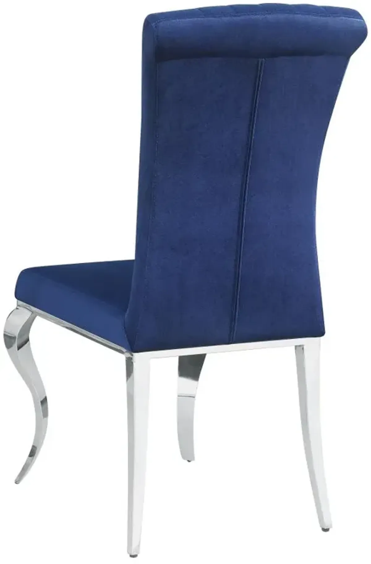 Betty Upholstered Side Chairs Ink Blue and Chrome (Set of 4)