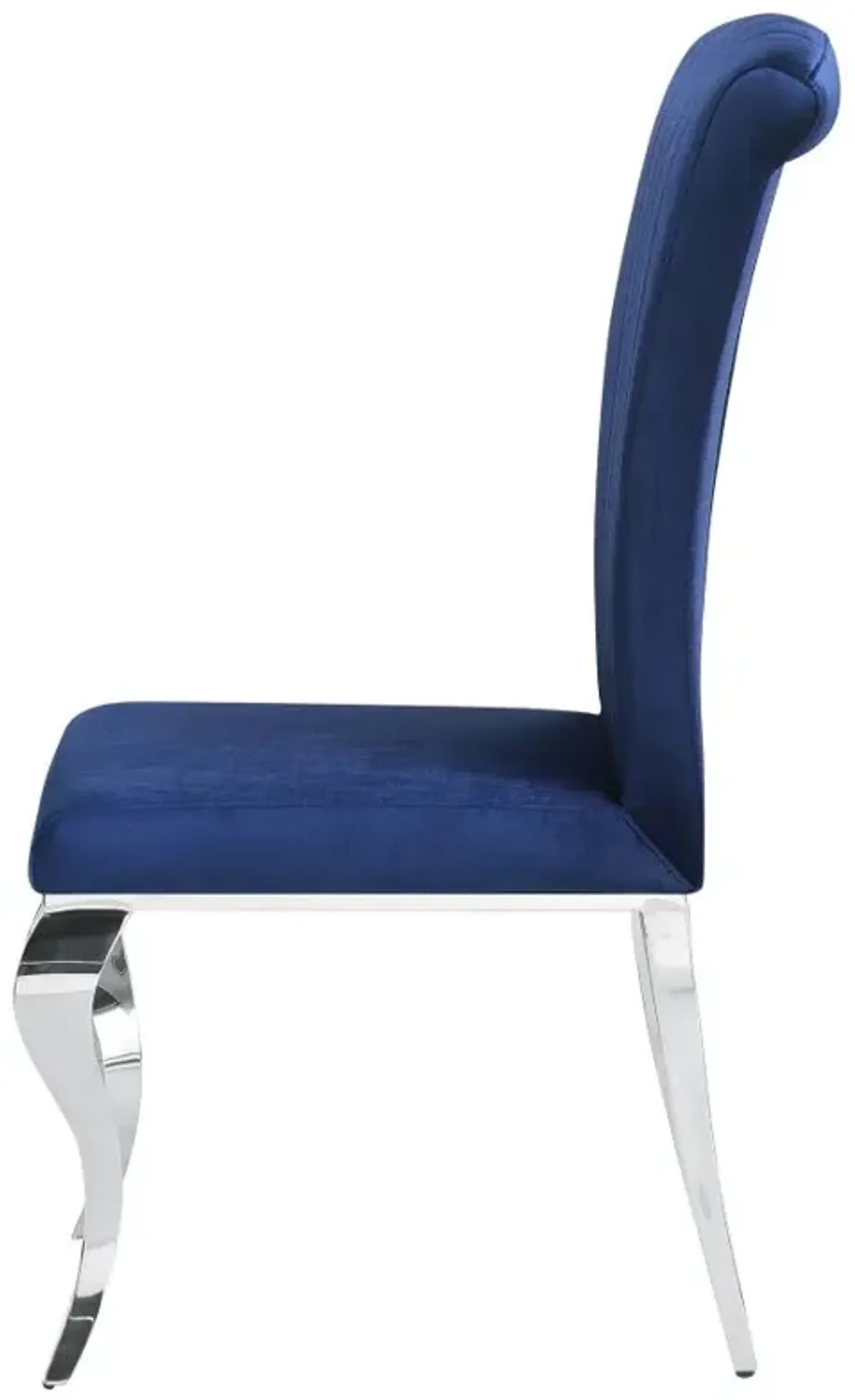 Betty Upholstered Side Chairs Ink Blue and Chrome (Set of 4)