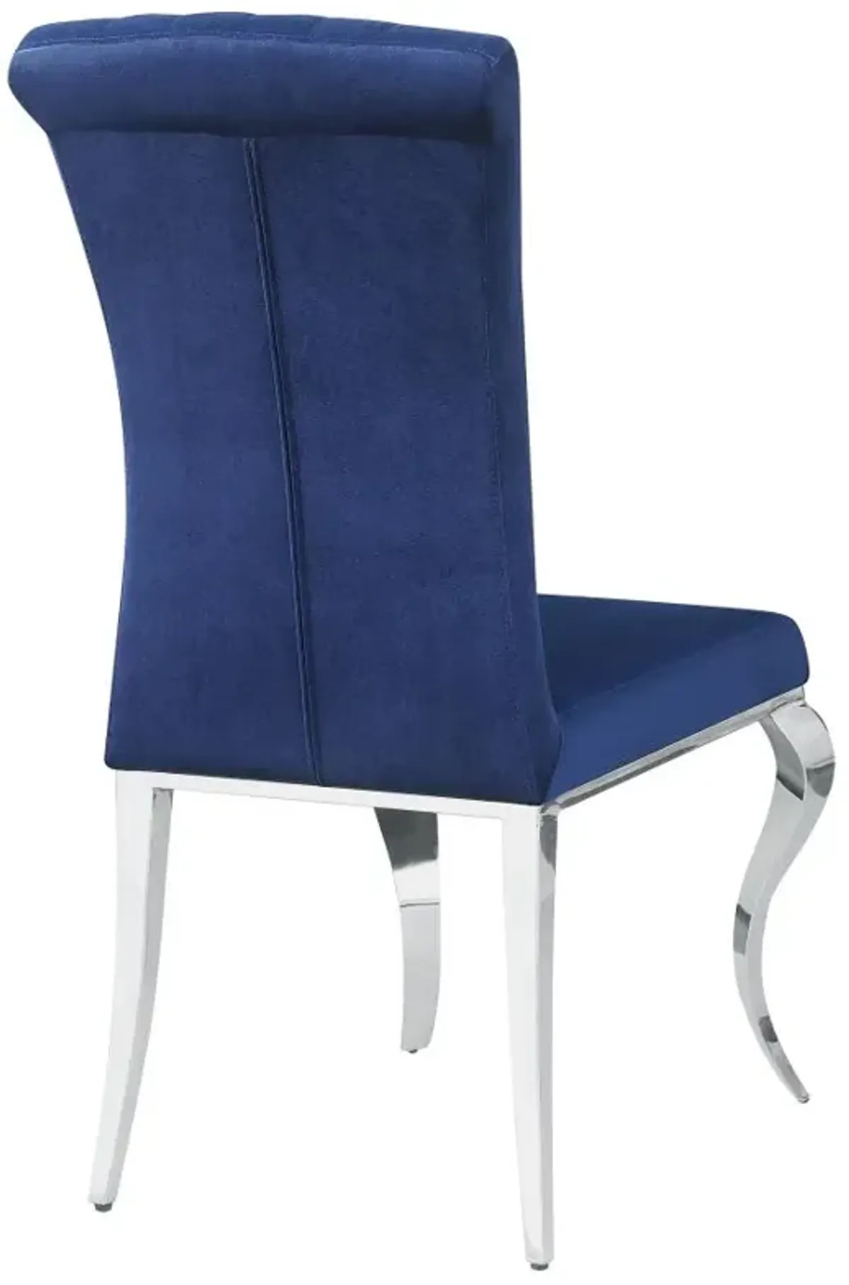 Betty Upholstered Side Chairs Ink Blue and Chrome (Set of 4)