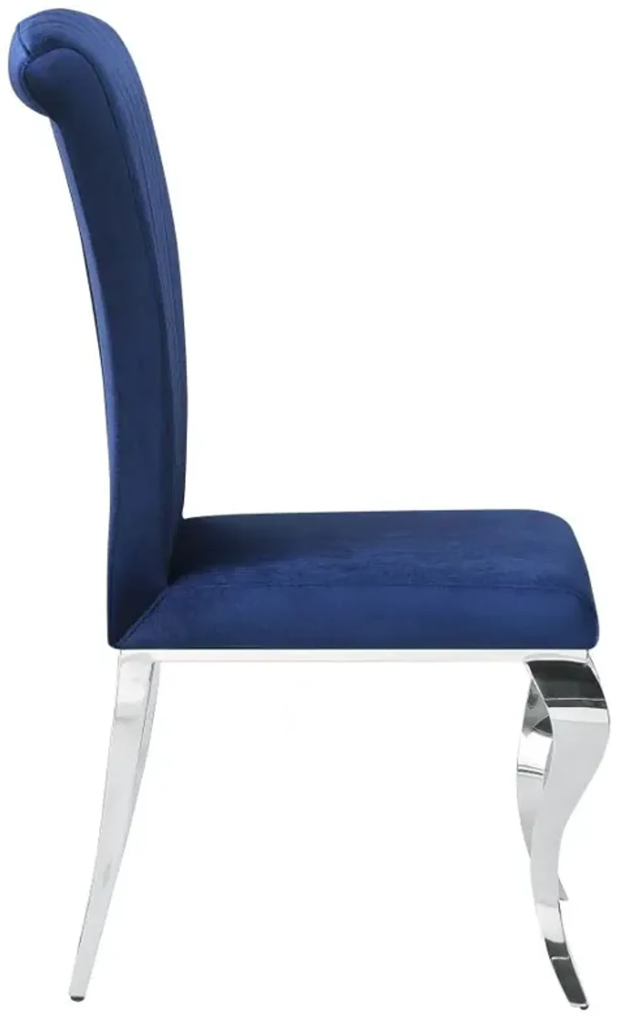 Betty Upholstered Side Chairs Ink Blue and Chrome (Set of 4)