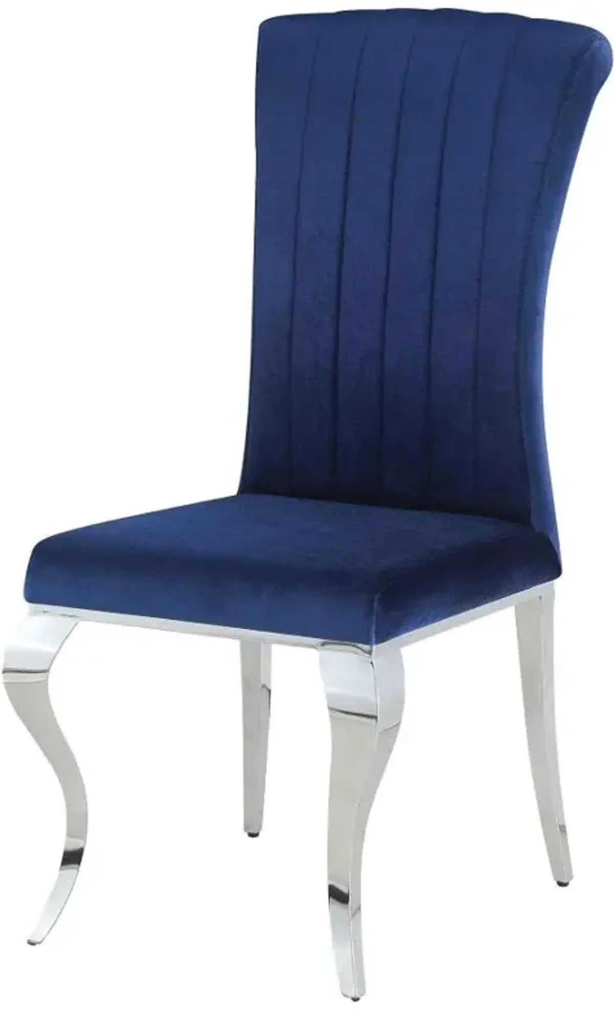 Betty Upholstered Side Chairs Ink Blue and Chrome (Set of 4)