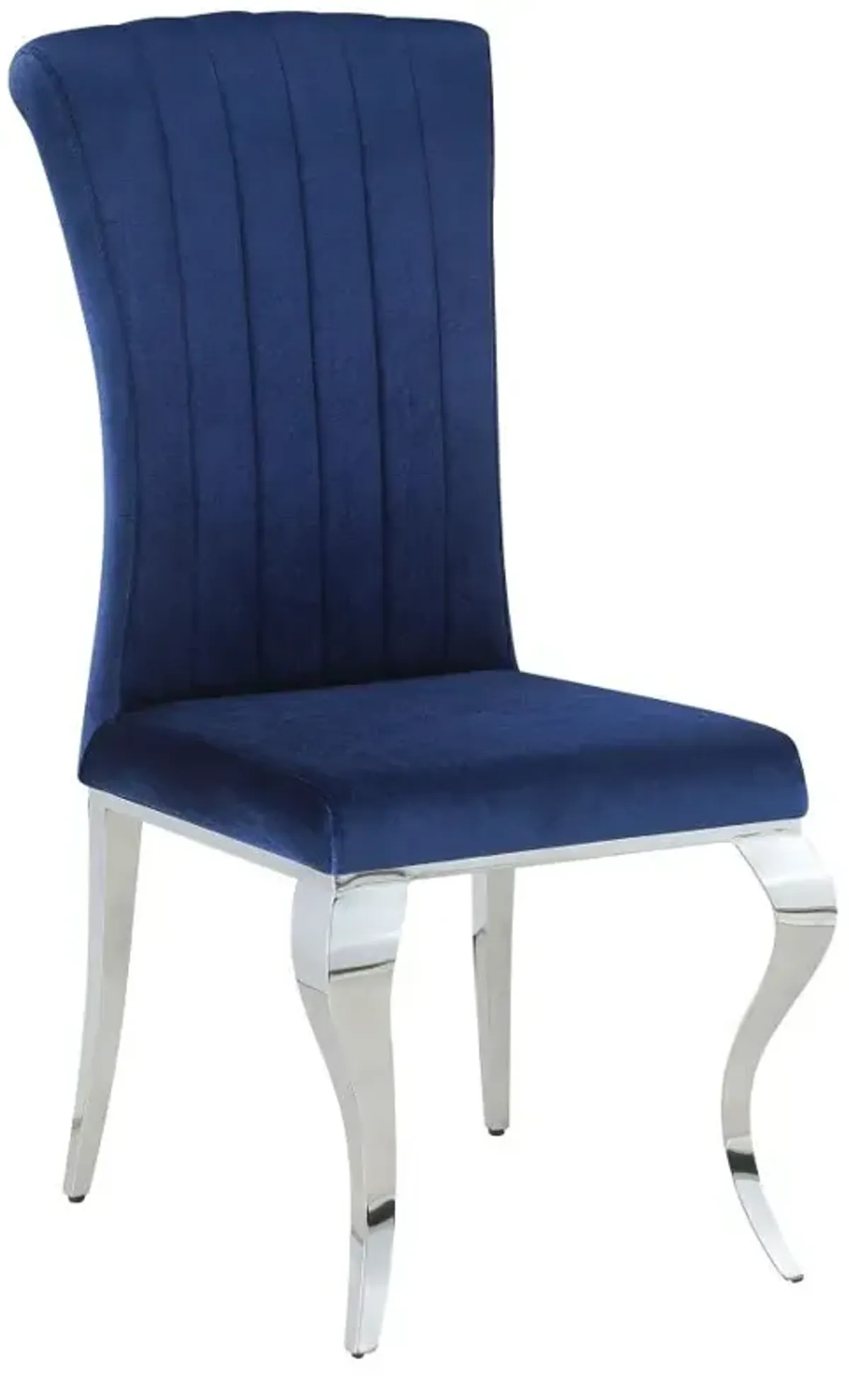 Betty Upholstered Side Chairs Ink Blue and Chrome (Set of 4)