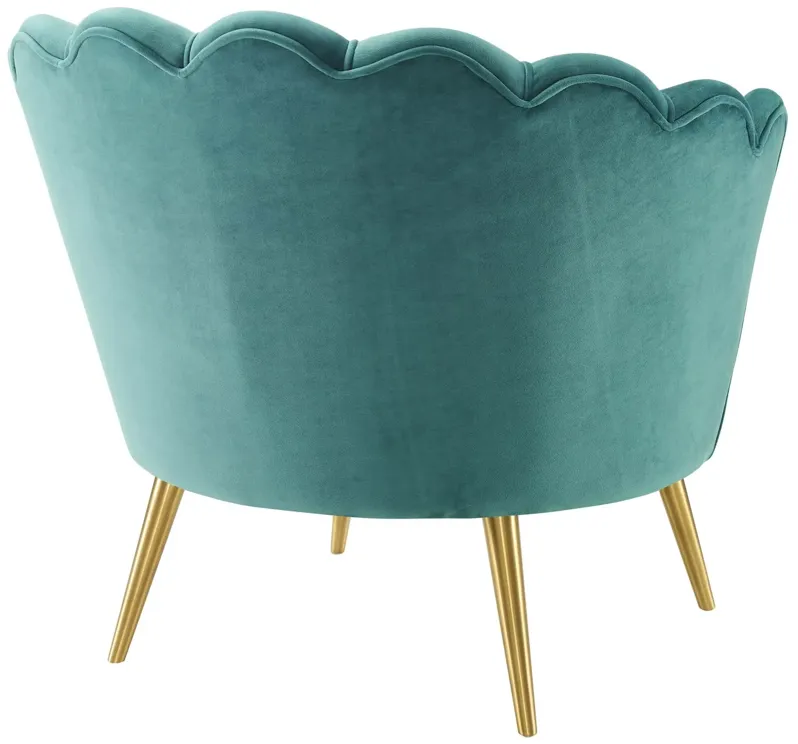 Admire Scalloped Edge Performance Velvet Accent Armchair