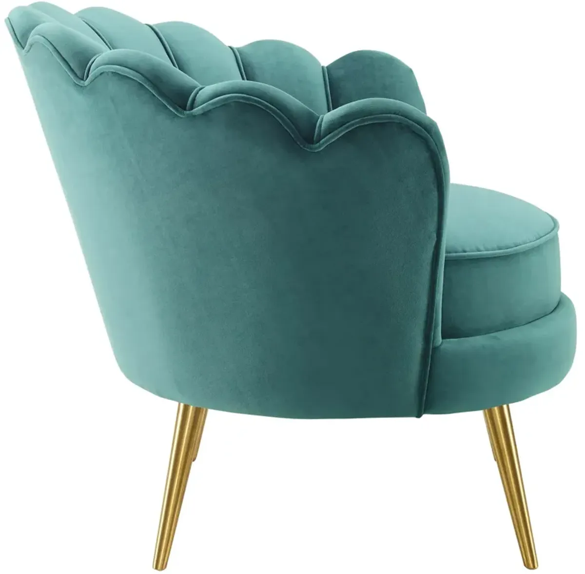 Admire Scalloped Edge Performance Velvet Accent Armchair