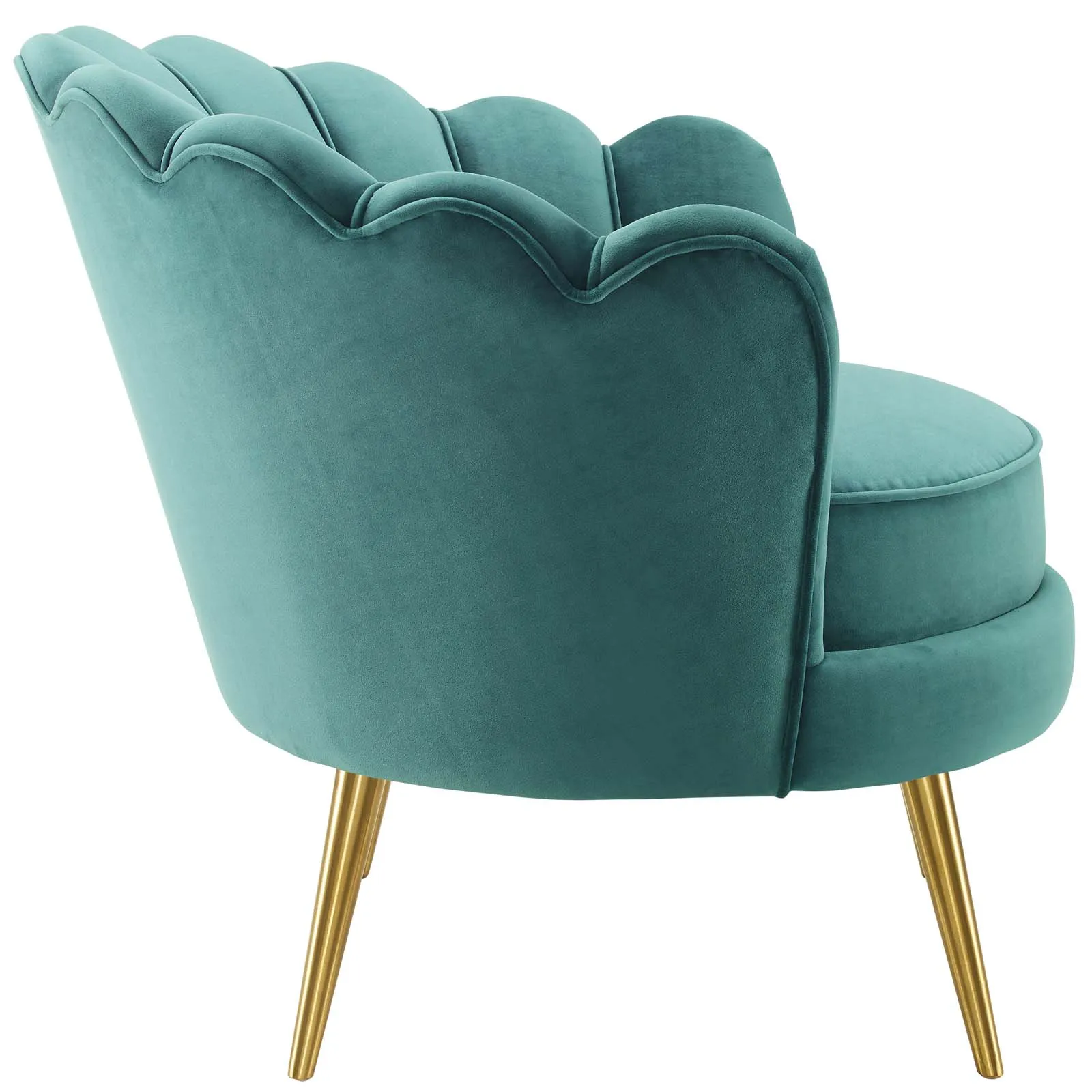 Admire Scalloped Edge Performance Velvet Accent Armchair