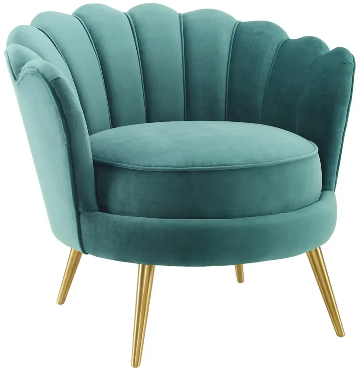 Admire Scalloped Edge Performance Velvet Accent Armchair