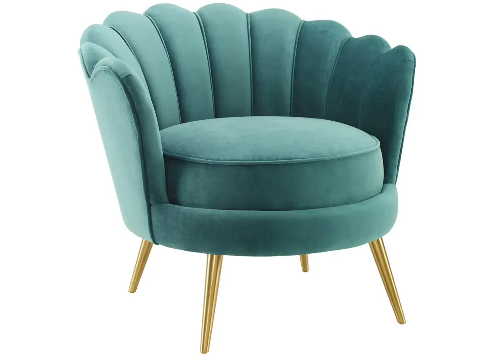 Admire Scalloped Edge Performance Velvet Accent Armchair