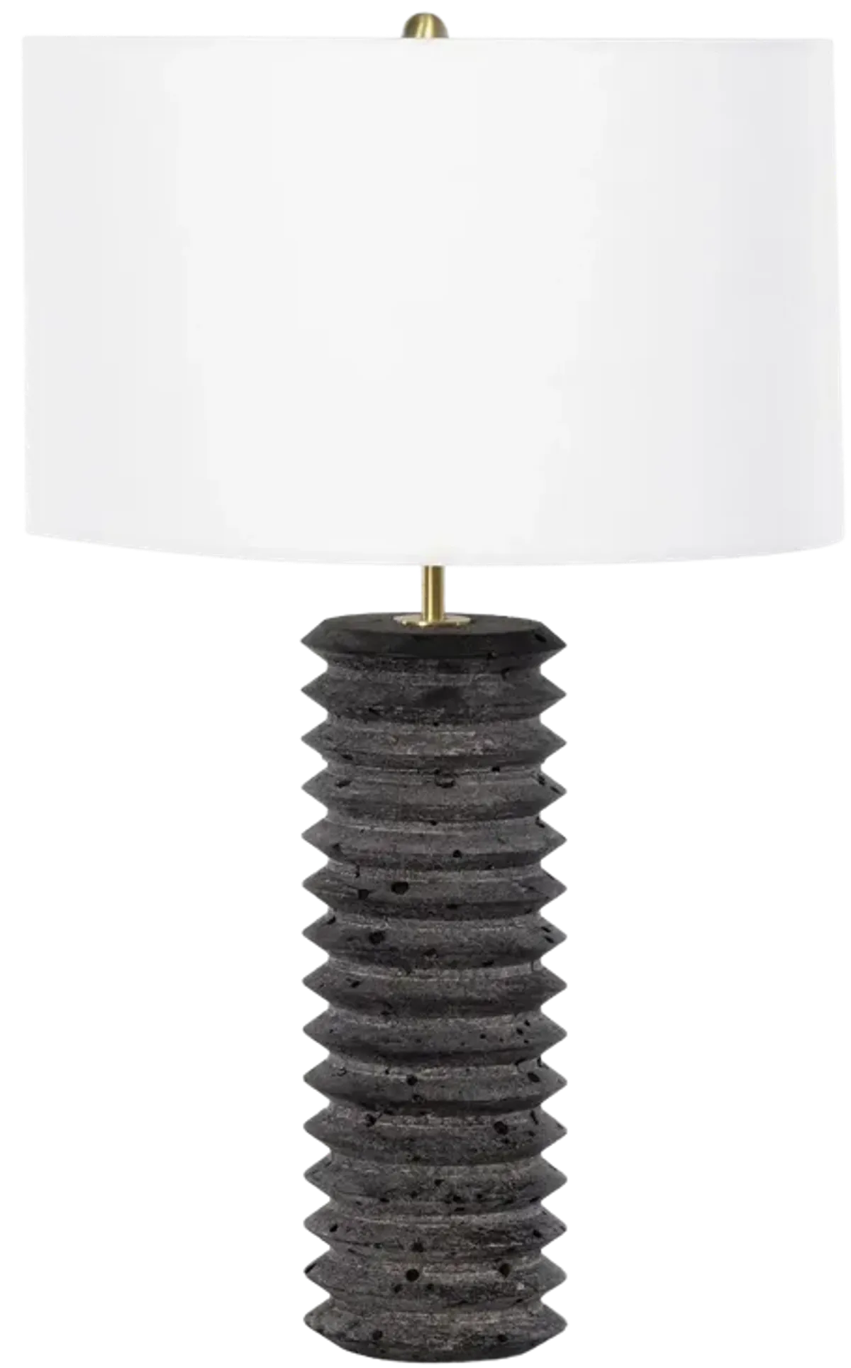 Noir Column Travertine Lamp