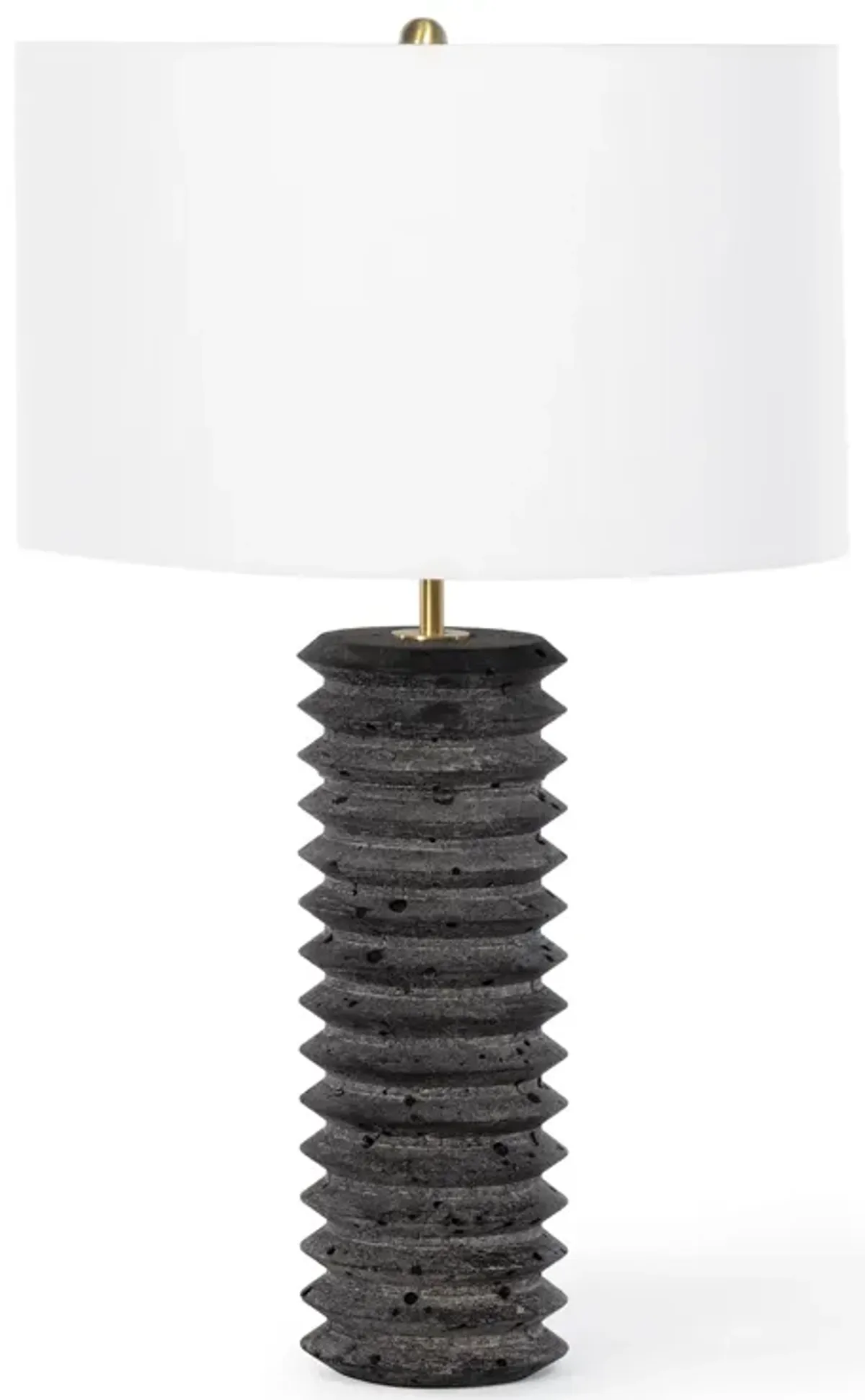 Noir Column Travertine Lamp