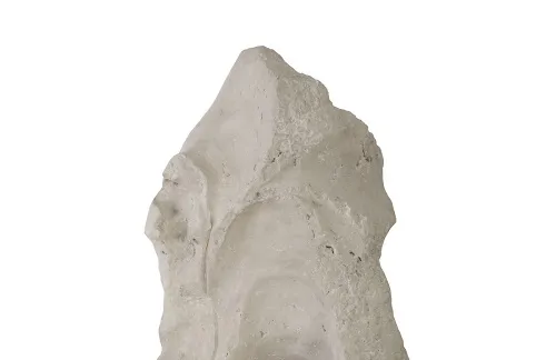 colossal cast stone sculpture, single hole, roman stone