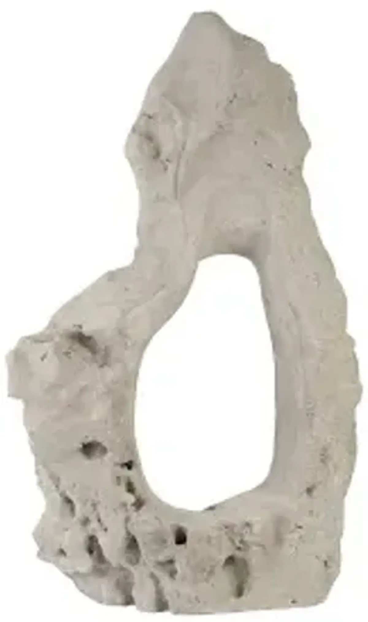 colossal cast stone sculpture, single hole, roman stone