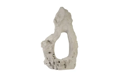 colossal cast stone sculpture, single hole, roman stone