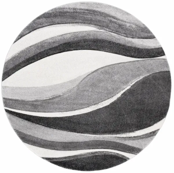 HOLLYWOOD 766 GREY  5'-3' x 5'-3' Round Round Rug