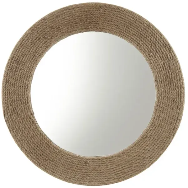 Madison Park Cove Natural Natural Jute Rope Round Wall Mirror 26"