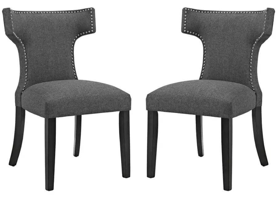 Curve Dining Side Chair Fabric Set of 2