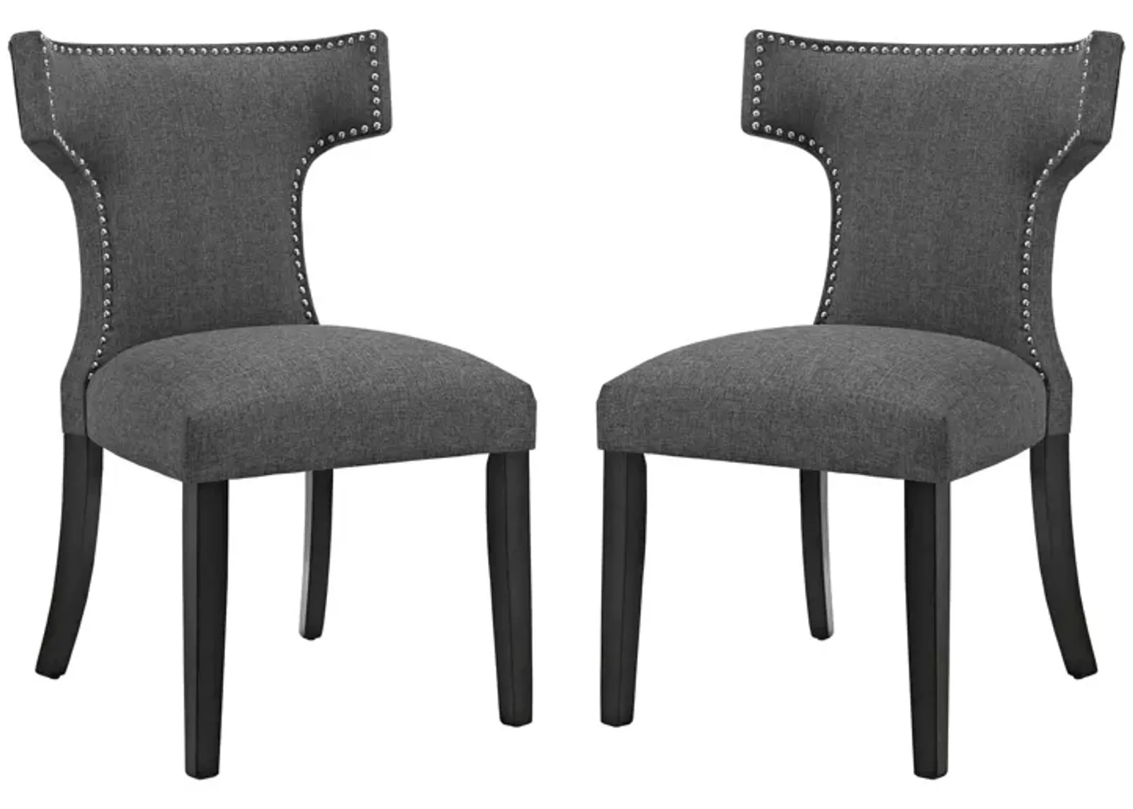 Curve Dining Side Chair Fabric Set of 2