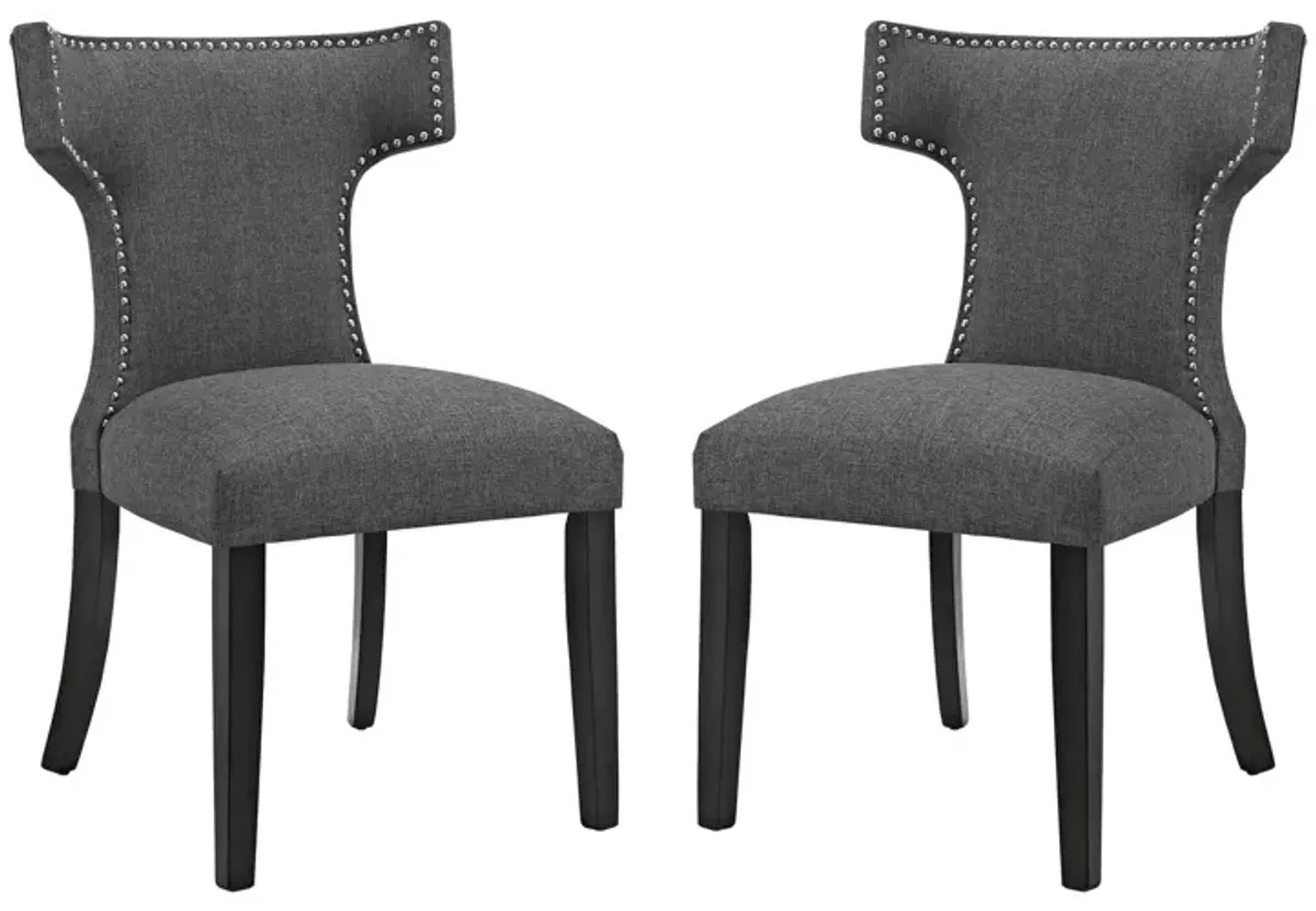 Curve Dining Side Chair Fabric Set of 2