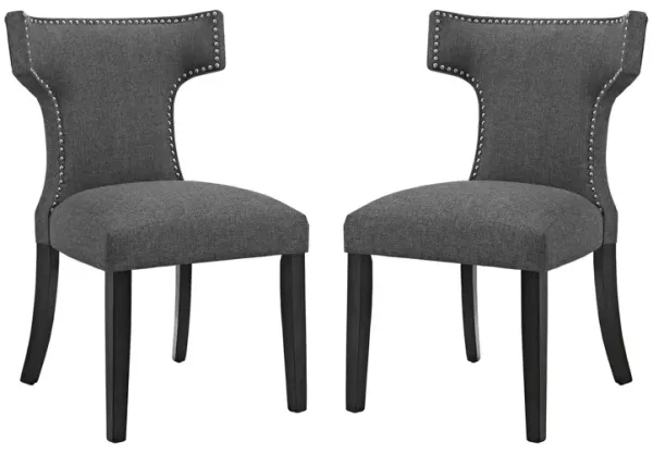Curve Dining Side Chair Fabric Set of 2