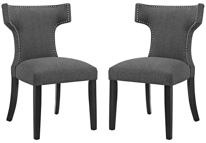 Curve Dining Side Chair Fabric Set of 2