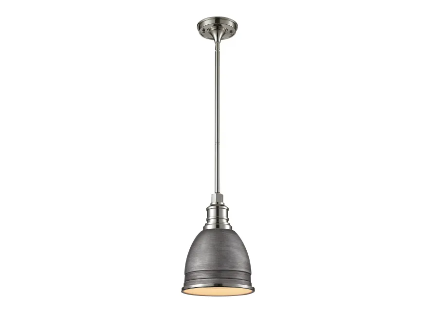 Carolton 8" Wide 1-Light Mini Pendant - Polished Nickel