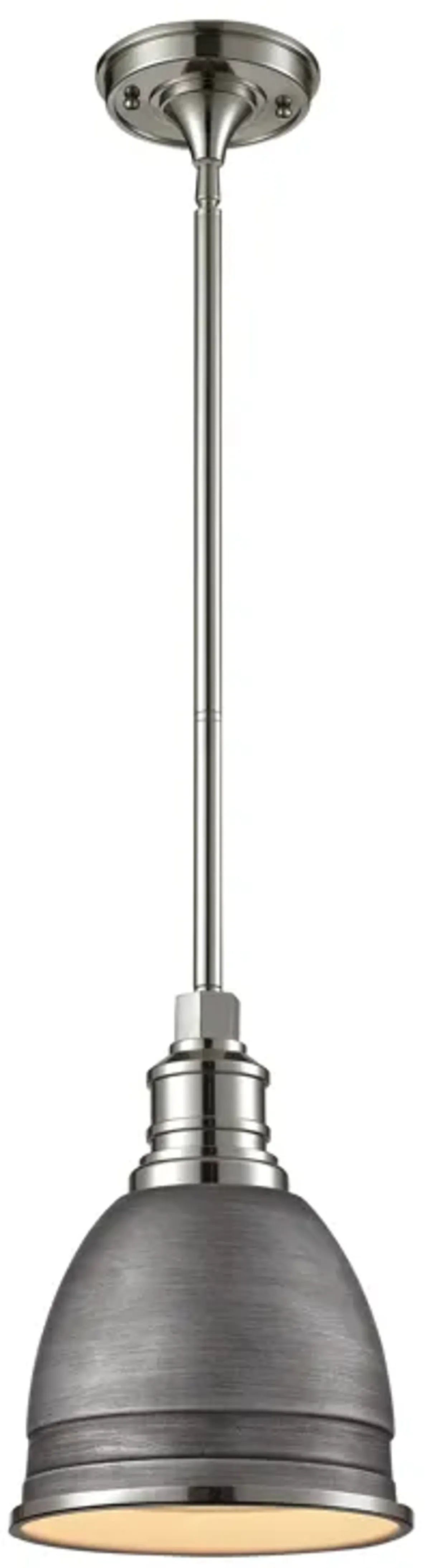 Carolton 8" Wide 1-Light Mini Pendant - Polished Nickel