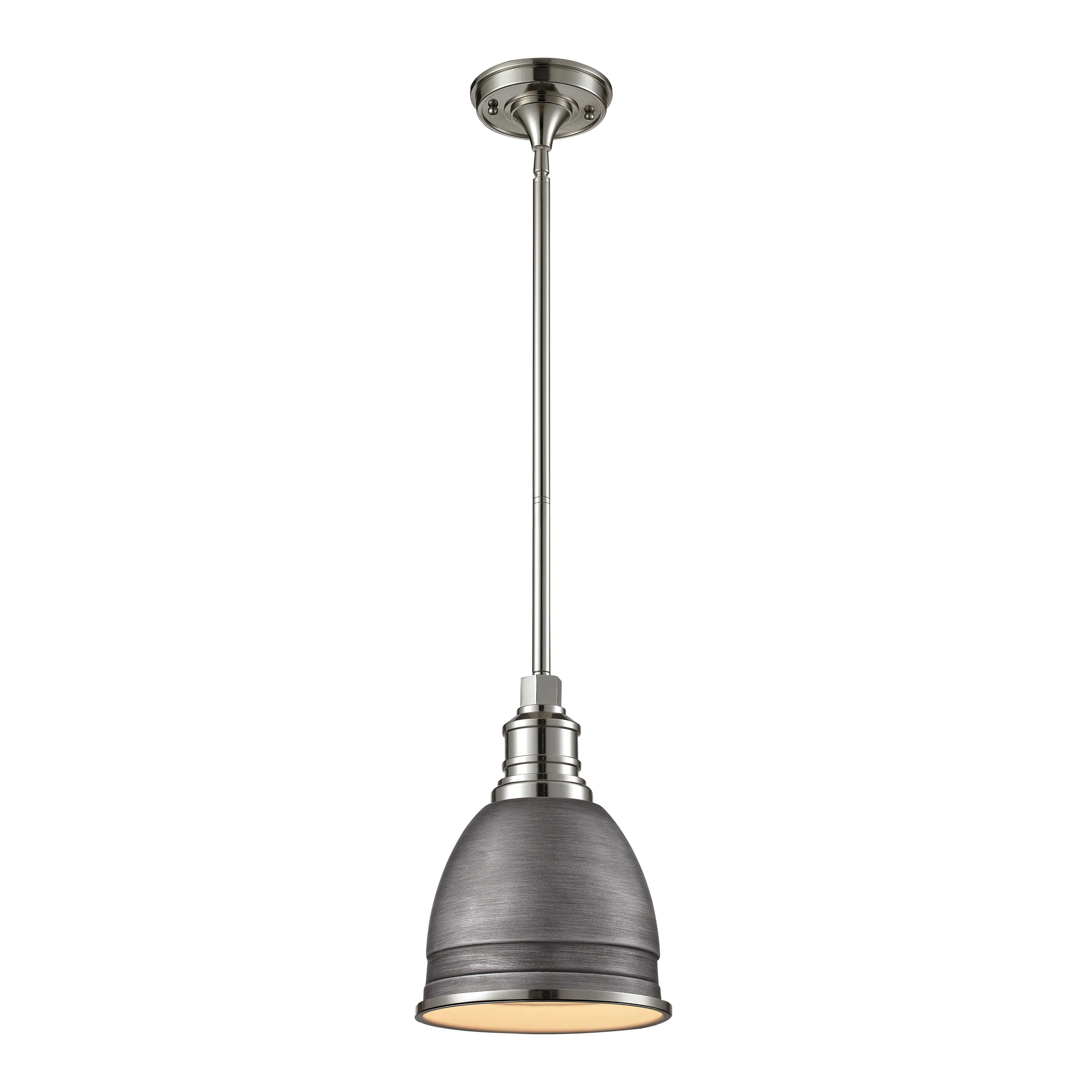 Carolton 8" Wide 1-Light Mini Pendant - Polished Nickel