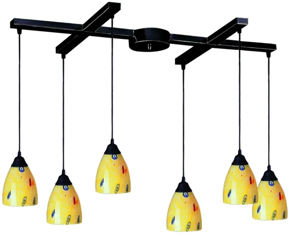 Classico 17" Wide 6-Light Mini Pendant - Dark Rust