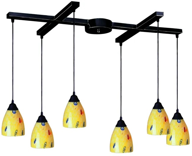 Classico 17" Wide 6-Light Mini Pendant - Dark Rust