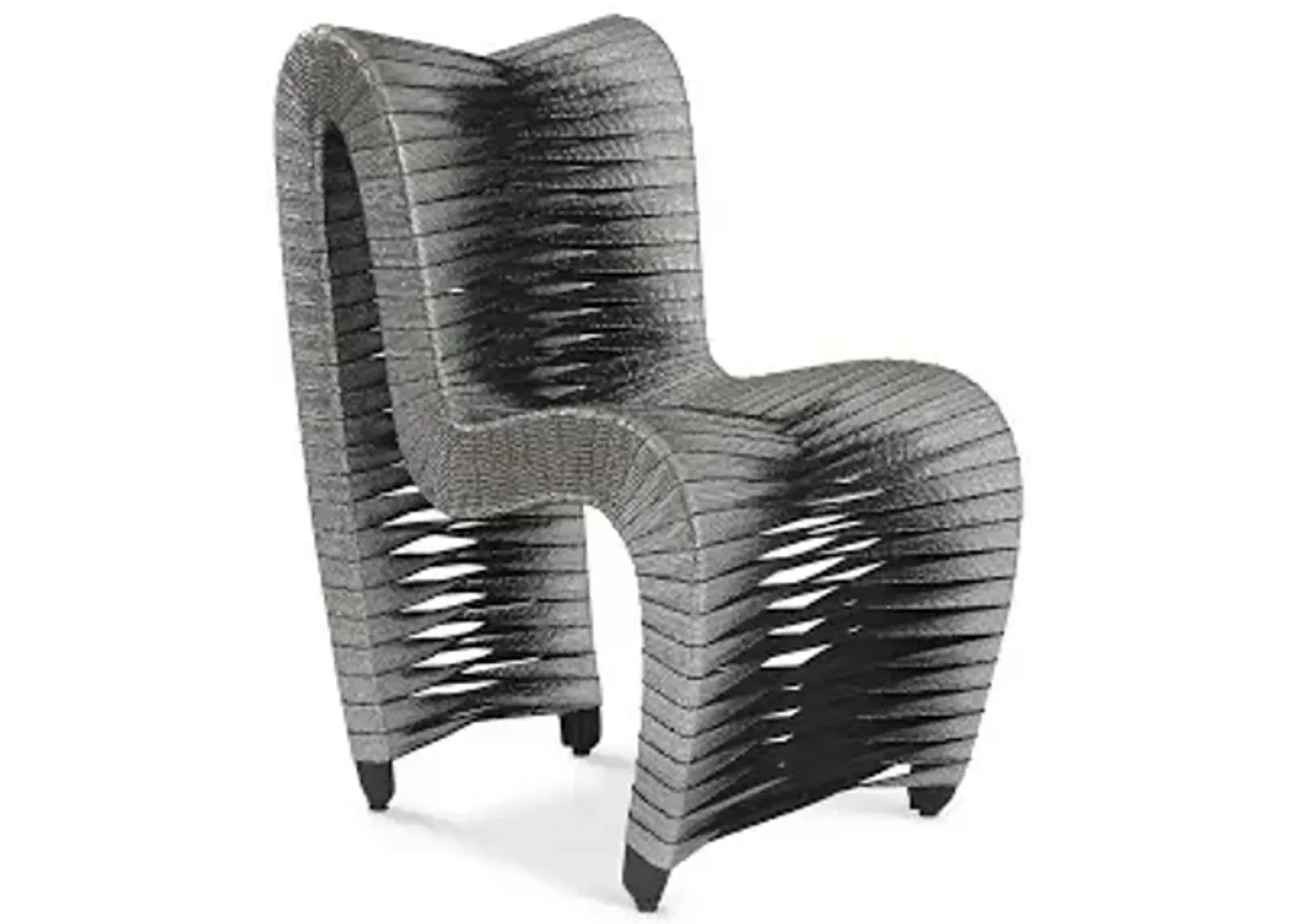 seat belt dining chair, silver, metallic