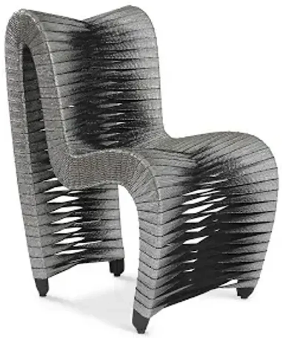 seat belt dining chair, silver, metallic