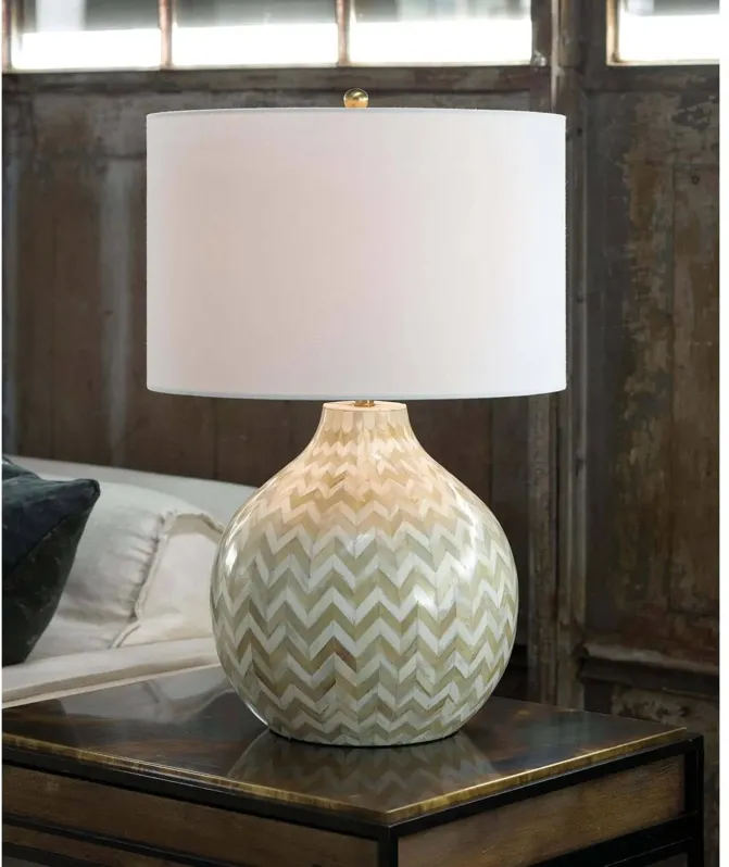 Chevron Bone Table Lamp (Natural)