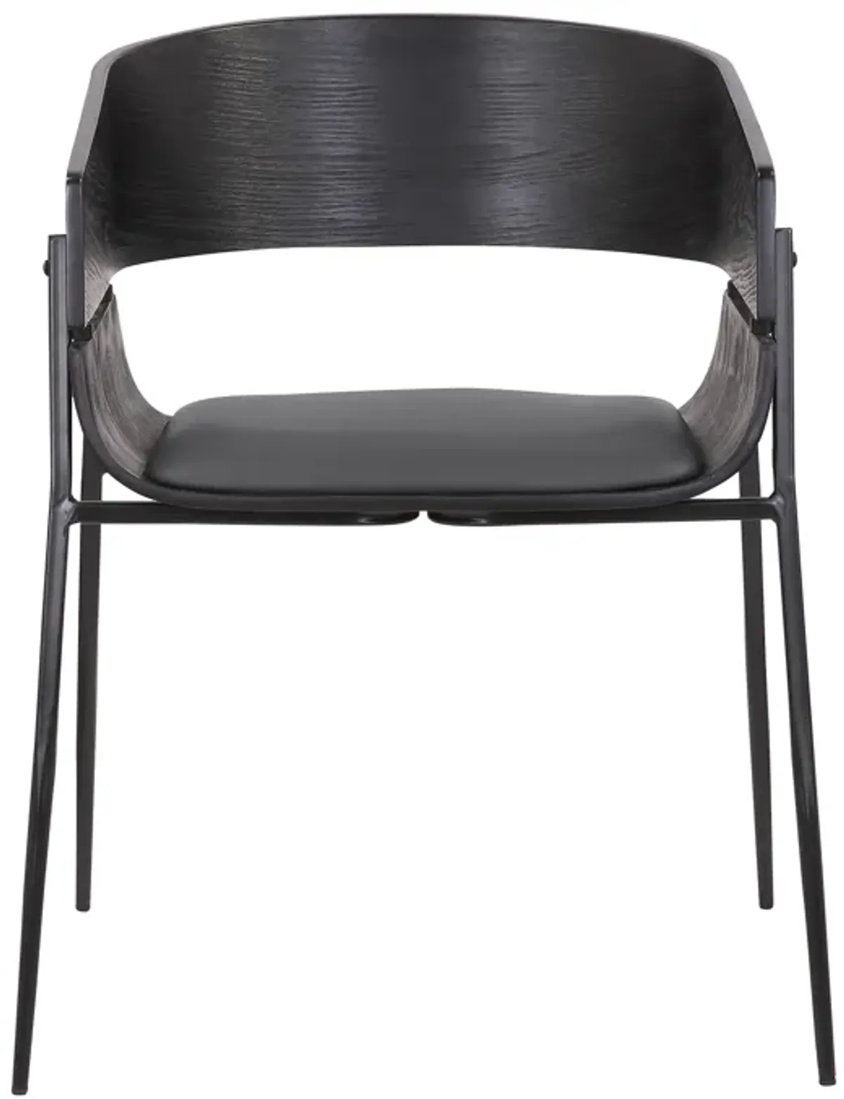 Bronte Wood and Metal Contemporary Dining Room Chairs Set of 2