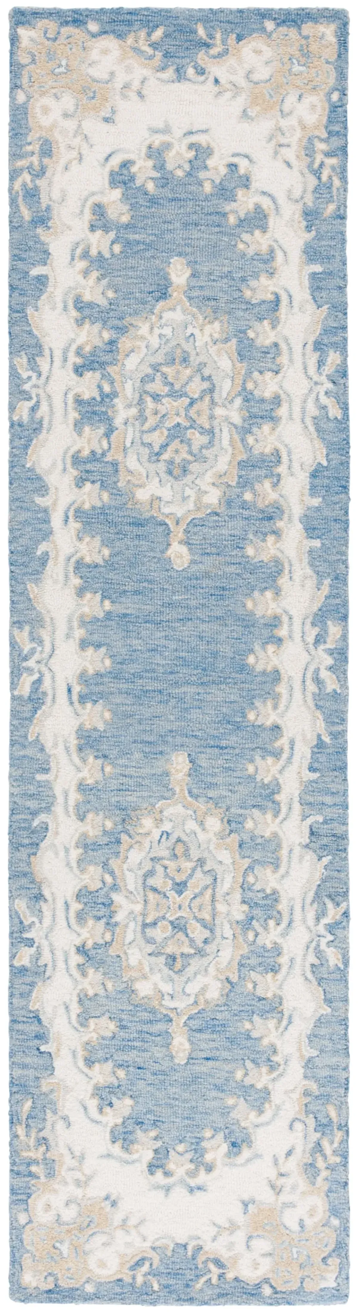 EBONY 121 BLUE  2'-3' x 9' Runner Rug